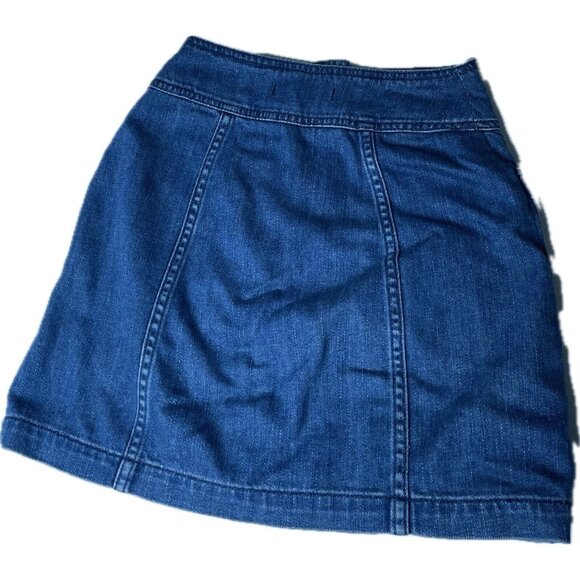 Free People "come a little closer" denim mini skirt size 2 XS Button Down NWOT - Picture 6 of 8